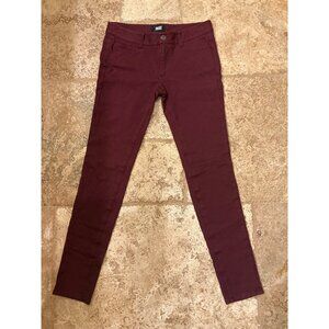 Paige Womens Skinny Fit Burgundy Stretch Pants Size 27